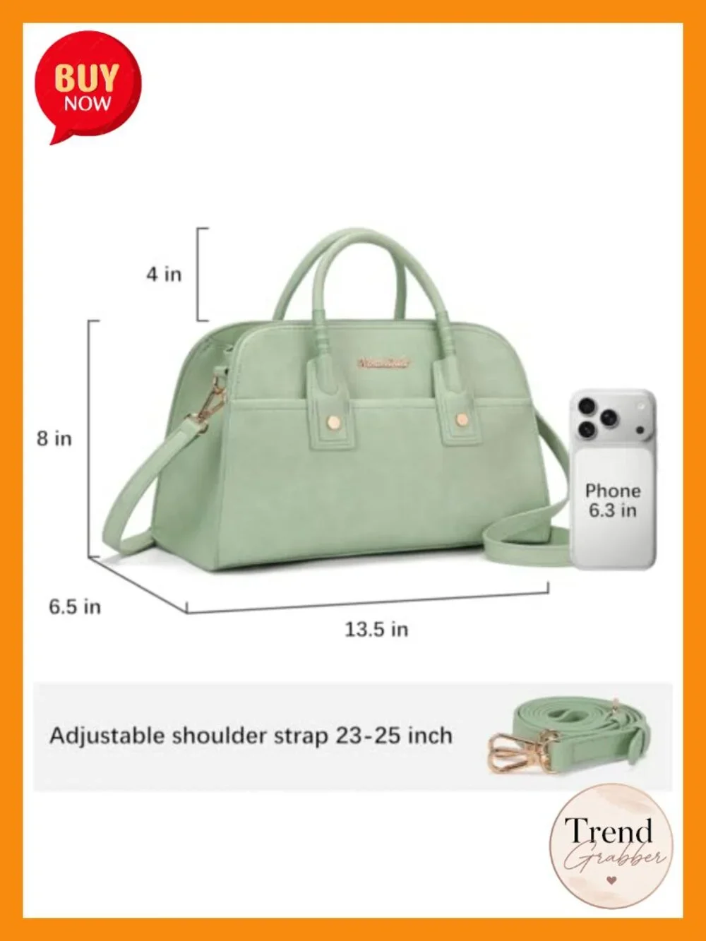 Structured Satchel Bag Top Handle Crossbody Purse Faux Leather